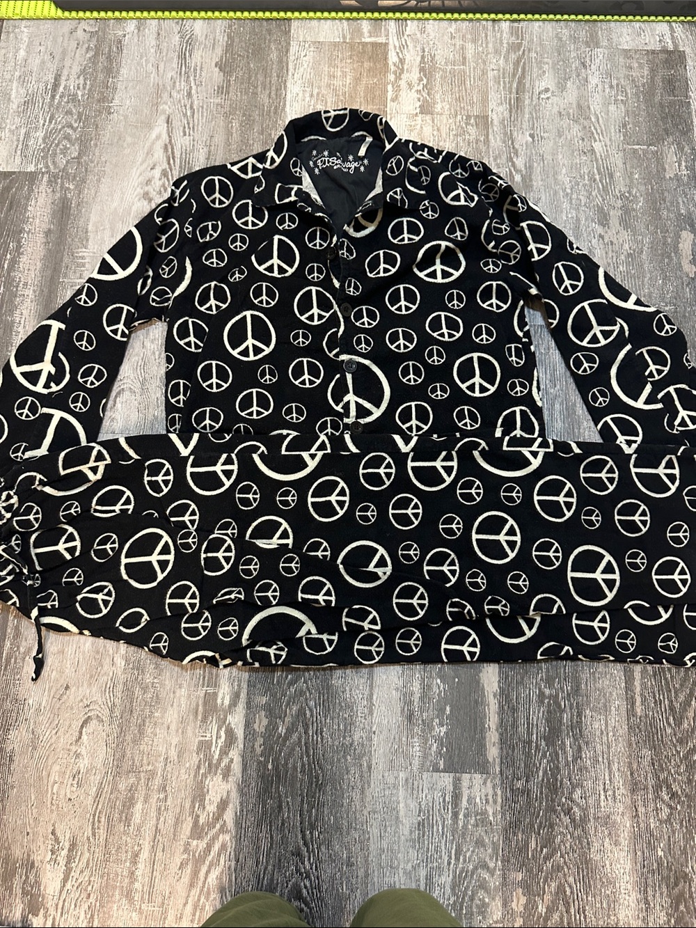 P.J. Salvage peace print flannel pajamas